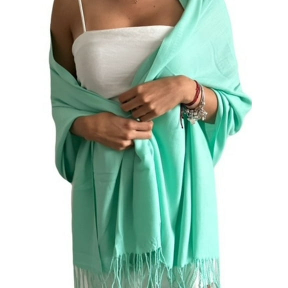 MIAKRAFTS Women's Scarf Pashmina Shawls and Wraps for Events Gifts Evening Dress Shawl (Mint)