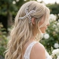 thumbnail image 1 of MIALLO Elegant Silver Rhinestone Floral Hair Piece Sparkling Leaf Accessory for Bridesmaid Prom and Formal Party, 1 of 7