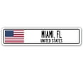 thumbnail image 1 of MIAMI FL UNITED STATES Street Sign American flag city country  gift, 1 of 5