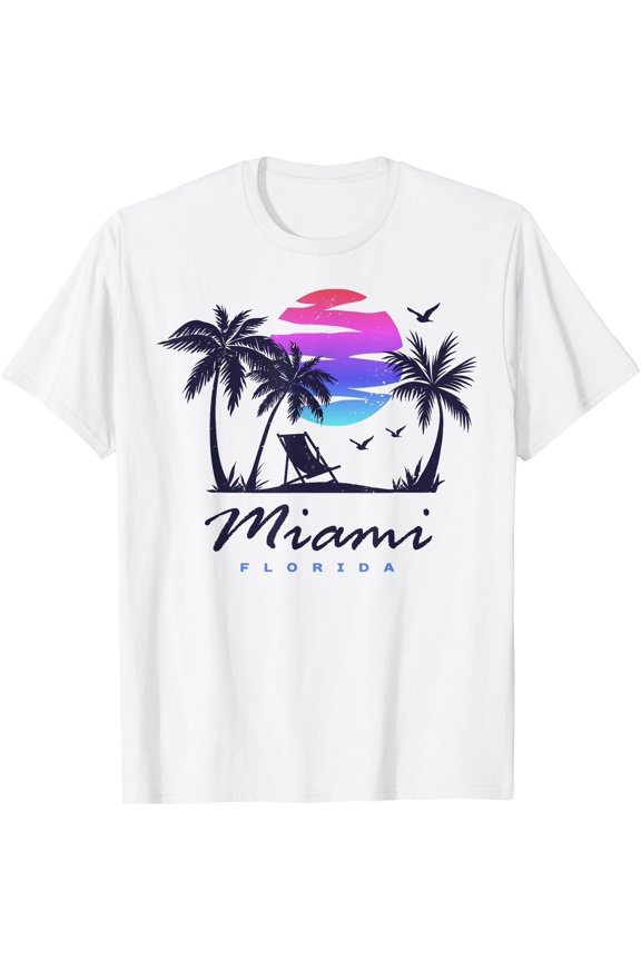 MIAMI Florida Beach Vacation Spring Break Honeymoon Vintage T-Shirt, Unisex T-Shirt