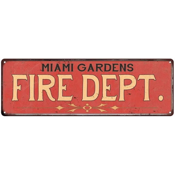 MIAMI GARDENS FIRE DEPT. Home Decor Metal Sign Police Gift 8x24 108240013236