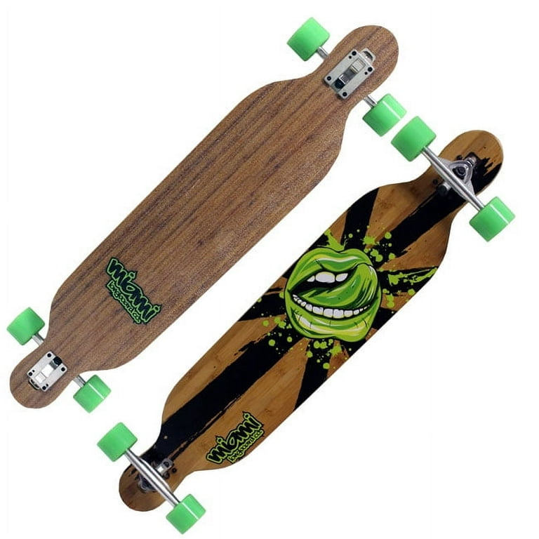 MIAMI I-CORE V_LAM BAMBOO LONGBOARD Fiber Flex DROP THRU CRUISER Skateboard