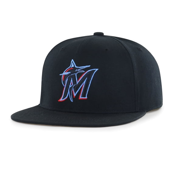 MLB Miami Marlins Primary Team Color Flat Bill Snap Back Hat