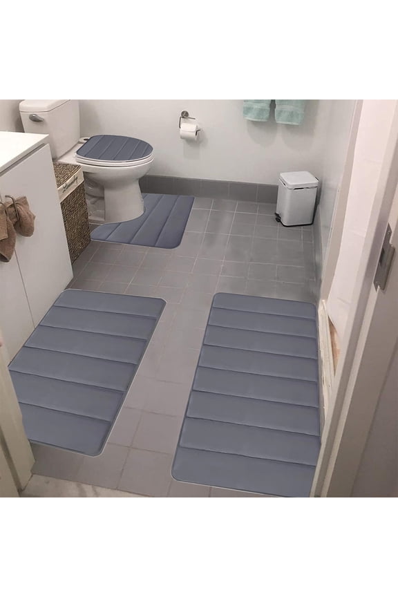 Bathroom Rugs Non-Slip Absorbent Bath Rug Mat Quick Drying Soft Thick Comfortable Washable Bathroom Mat, Floor Mats for Bathroom Toilet Sink Runner Home Decor Gift 16X24 Inch