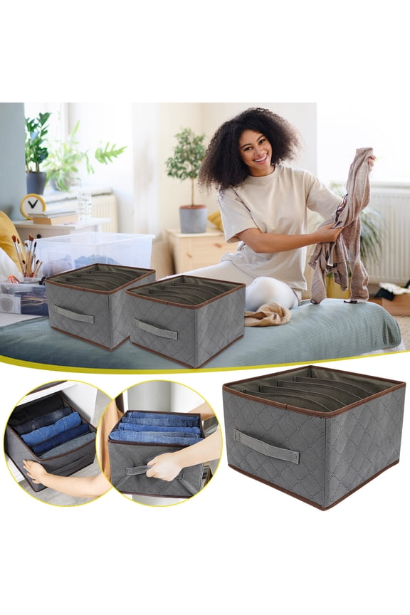 Extra Large Clothes Closet Organizer 5 Spacious Compartments for Sweater Sheets to Shirt Divided Storage Box for Bedroom Wardrobe Shelf,11.8*11.8*7.87 in,1 PCS