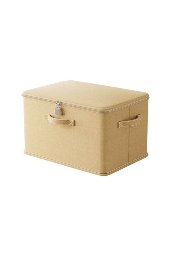 Fabric Storage Box with Zipper Handles Large Capacity Closet Organizer Foldable Clothes Blanket Container Home Travel Moving Storage Solution
