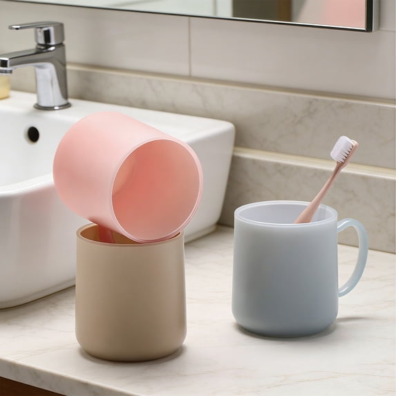 MIANHT Rinse Cup,Easy-To-Clean Toothbrush Cup , Toothpaste Holder Wide Opening Lightweight & Portable for Bathroom Countertop Or Travel