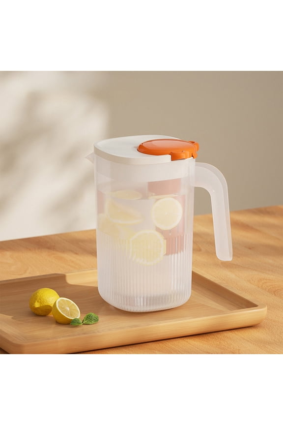 Water Pitcher,Fridge-Friendly Plastic Pitcher with Lid,2200Ml Large Capacity Iced Tea Pitcher Ideal for Home, Kitchen, Office, Modern Design