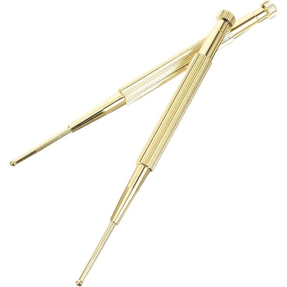 MIAOBLOSSOM Brass Spring Loaded Acupressure Pen, Solid Ball Tip Ear Reflexology Probe, Acupuncture Point Spot Finding Tool, Brass Metal, 5.11 In, 2 Pcs