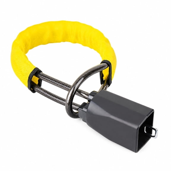 MIAOBLOSSOM Steering Wheel Lock, 27.56in Car Anti-Theft Security Device with Steel Cable, Visible Yellow Deterrent for Truck SUV, Includes 3 Keys