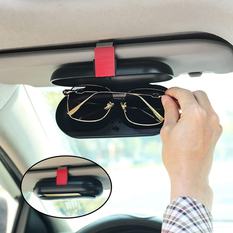 MIAODAM Car Sunglasses Holder Sun Visor Eyeglass Case Automobile