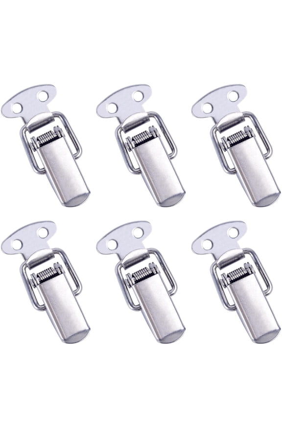 6Pcs 304 Stainless Steel Spring Loaded Toggle Latch 90mm Lock Hasps Catches Clamps Clasp Buckle for Toolbox Wooden Case Box Chest Trunk Drawer Cabinet