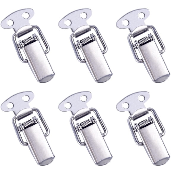 MIARHB 6Pcs 304 Stainless Steel Spring Loaded Toggle Latch 90mm Lock Hasps Catches Clamps Clasp Buckle for Toolbox Wooden Case Box Chest Trunk Drawer Cabinet