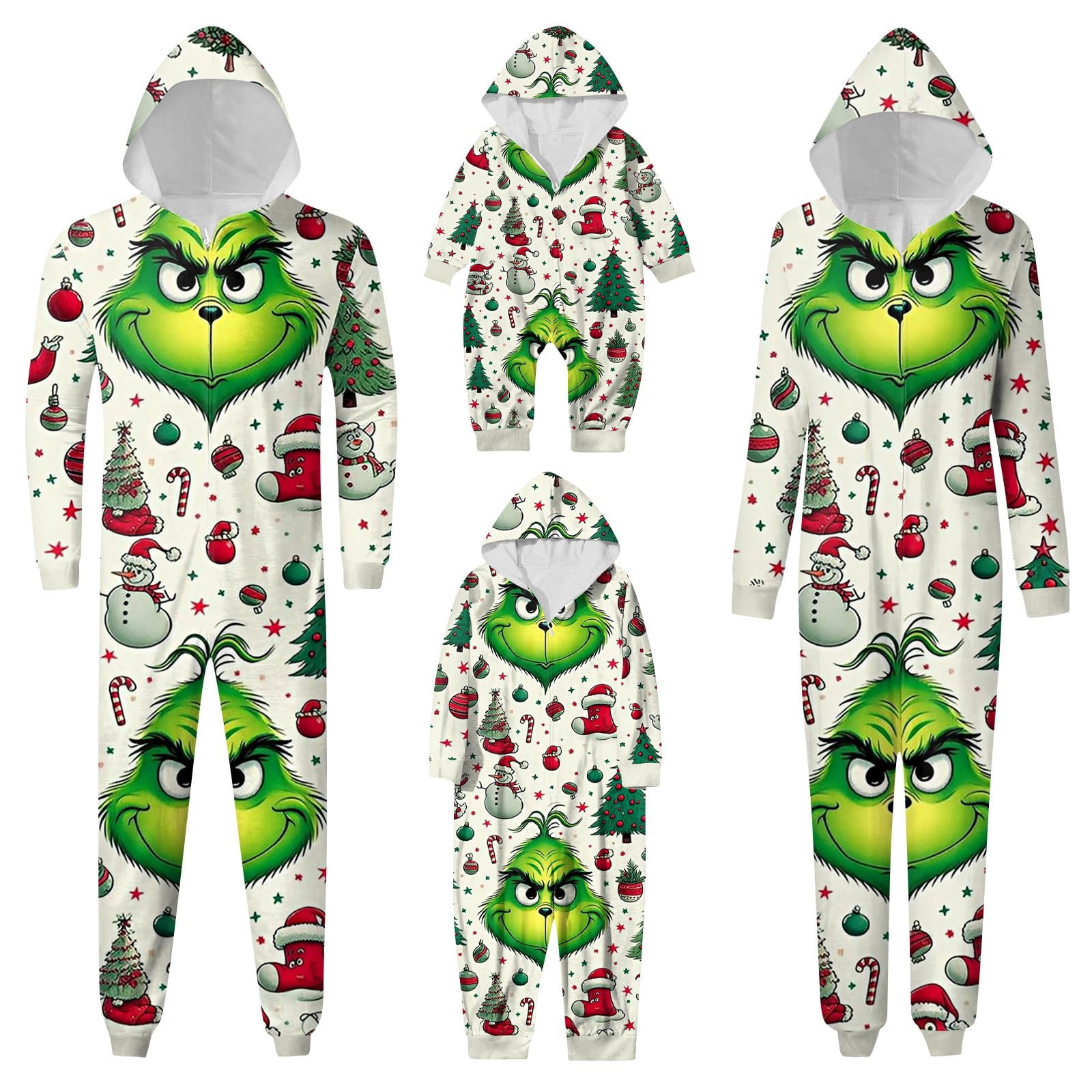 MIARHB Christmas Pajamas for Family Christmas Zippered Onesie Pjs for ...