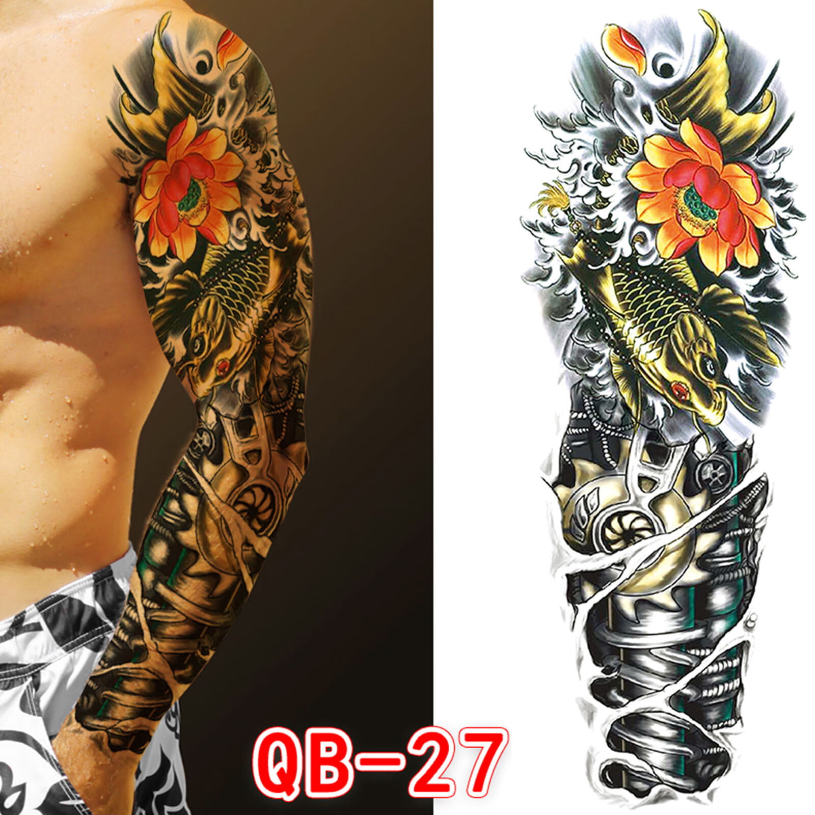 3D (The Canvas Arts) Temporary Tattoo Waterproof For Men Women Arm Hand  (Angry Tiger Tattoo) HB-851 Size 21X15 cm : Amazon.in: Beauty