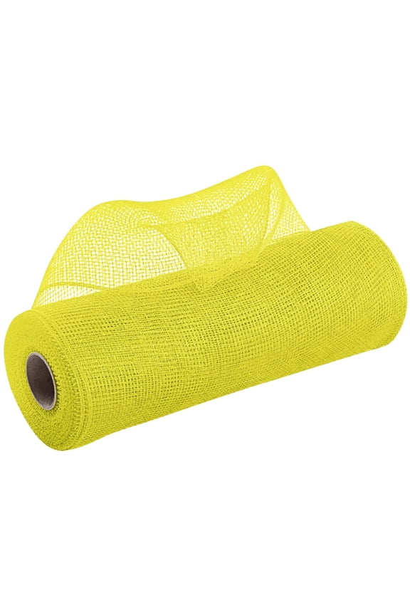 Poly Burlap Easter St. Patrick's Deco Mesh, 10.24 Inch x 30 feet Holiday Decorative Mesh Ribbons for Wreaths Christmas Tree Party Decor DIY Crafts Making Supplie, Yellow, C3