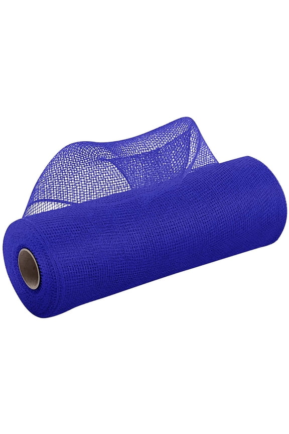 Poly Mesh Ribbon Wired Edge Ribbon 10 Inch x 30 feet Poly Deco Mesh Ribbon for Easter St. Patrick's Christmas Wreath Floral Arrangements Craft Wreaths Decorating, Royal Blue, B2