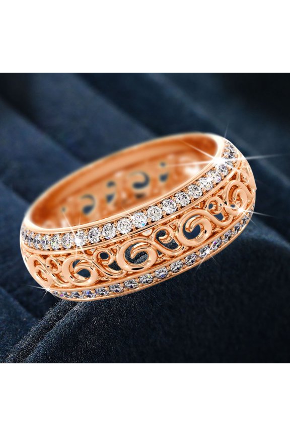 Valentine's Day Gift Micro Inlay Hollow Ring For Girlfriend