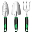 thumbnail image 1 of MIARONIN 3 Pieces Garden Tool Set, Heavy Duty Gardening Tools Kit with Hand Rake Transplanter  Trowel, Gardening Gifts for Women and Men,No-Rust,No-Bend, 1 of 6