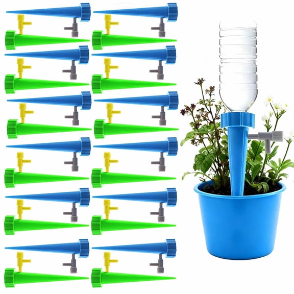 Self Watering Spikes 24 Pcs, Auto Plant Watering Devices with Adjustable Release Control Valve Switch,Suitable for Indoor and Outdoor Plants Use