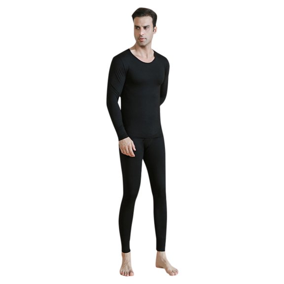 MIASHUI Autumn WinterÃ§Â§ÂÃ¨Â¡Â£Ã§Â§ÂÃ¨Â£Â¤Mens Set Thin Order Thermal Underwear For Men Base Layer For Cold Weather Black,L
