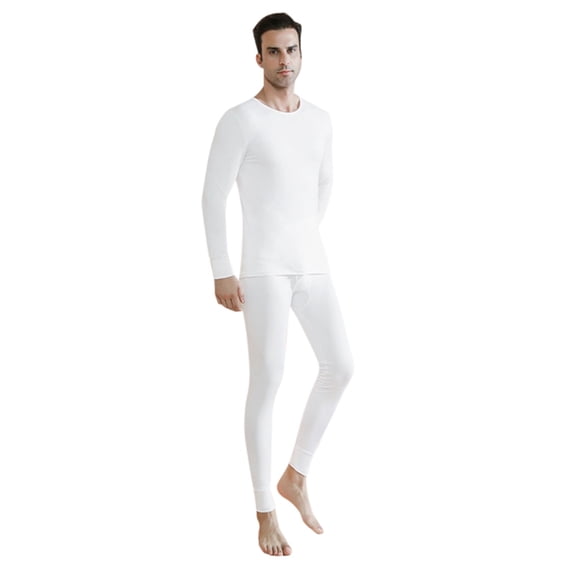 MIASHUI Autumn WinterÃ§Â§ÂÃ¨Â¡Â£Ã§Â§ÂÃ¨Â£Â¤Mens Set Thin Order Thermal Underwear For Men Base Layer For Cold Weather White,L