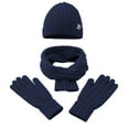 thumbnail image 1 of MIASHUI Autumn Winter Warm Gloves Fashion Knit Wool Set Hat and Scarf Three-Piece Set, Scarf for Women Black, 1 of 4