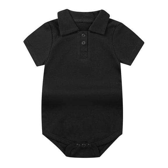 MIASHUI Baby Boys Girls Polo Bodysuit Summer Short Sleeve Romper for School Party,Black,3-6 Months