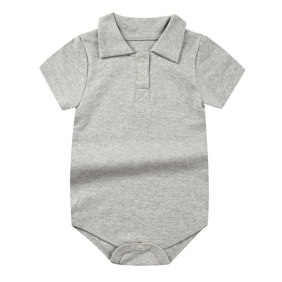MIASHUI Baby Boys Girls Polo Bodysuit Summer Short Sleeve Romper for School Party,Grey,6-9 Months