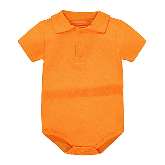 MIASHUI Baby Boys Girls Polo Bodysuit Summer Short Sleeve Romper for School Party,Orange,9-12 Months