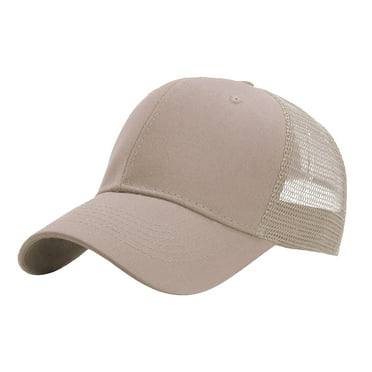 MIASHUI Baseball Cap Adjustable Plain Hat Unisex Trucker Hat for Men Women,Khaki,One Size