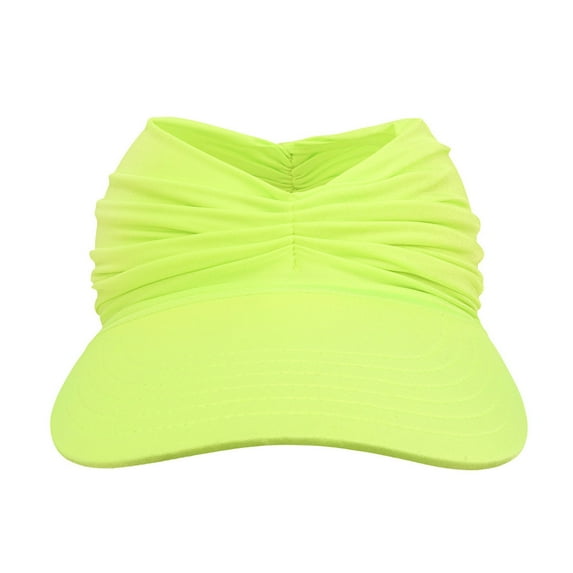 MIASHUI Beach Sun Hat Women Open Top UV Protection Outdoor Sports Adjustable Visor Yellow