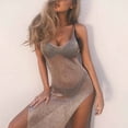 thumbnail image 1 of MIASHUI Beach Women's Sheer Mesh Cover Up Smock Casual Kaftan For Seaside Holiday Bikini Outside Sunscreen Clothes Gold,XL, 1 of 7