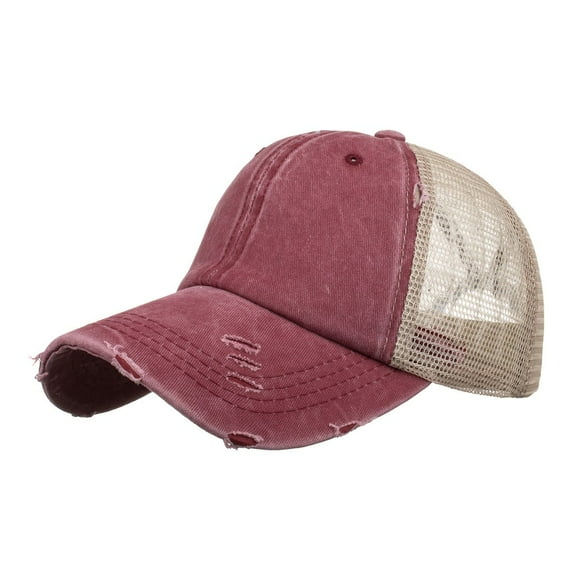 MIASHUI Big Head Baseball Cap for Women Washed Vintage Korean Style Deep Visor Face Adjustable Hat for Women XXL Hats