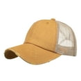 thumbnail image 1 of HNMKIU Big Head Baseball Cap for Women Washed Vintage Korean Style Deep Visor Face Adjustable Hat for Women XXL Hats Yellow, 1 of 4