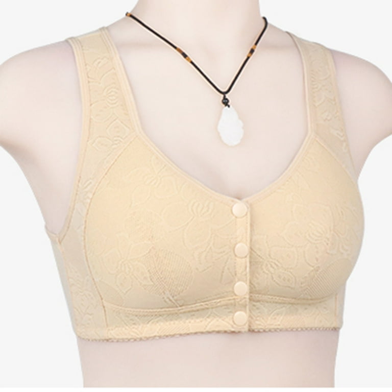 Bras For Women Lace Front Button Shaping Cup Adjustable Shoulder