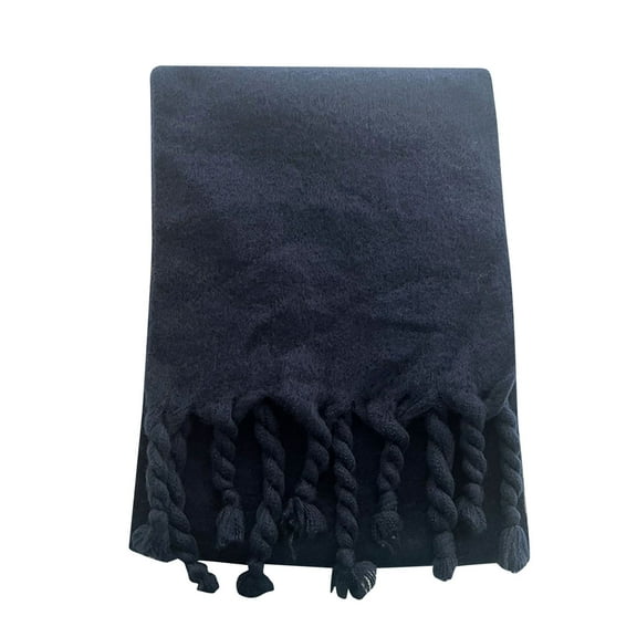 MIASHUI Classic Plaid Tassel Scarf for Women Winter Warm Soft Large Blanket Wrap Shawl Navy