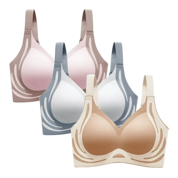 MIASHUI Comfortable Everyday Bra for Women Perfectly Tailored for Casual Wear Pairs Seamlessly with Jeans for All-Season Support Ideal for Plus Sizes 3PCS BU2,L