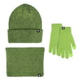 thumbnail image 1 of MIASHUI Couples Winter Outdoor Warmth Set Striped Knitted Pile Hat Scarf and Gloves for Cold Weather Green, 1 of 9