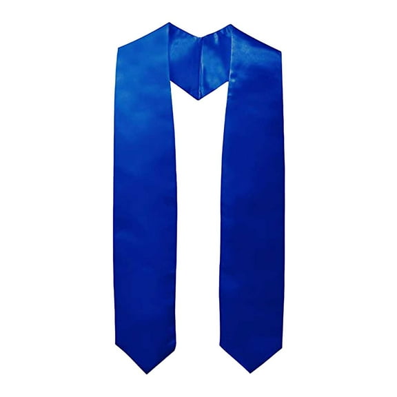MIASHUI Custom Graduation Sash Scarf, Pure Color Ceremony Sash Stole, Honor Award Scarf, High School and College Graduation Accessory Blue