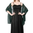 thumbnail image 1 of MIASHUI Elegant Women's Chiffon Shawl Wrap for Evening Dresses Wedding Party and Travel Cover Up Accessory Dark Green, 1 of 2