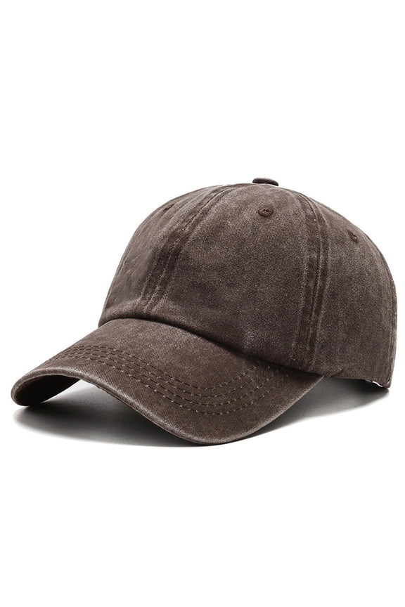 Fashionable Heart Embroidered Baseball Cap Pure Washed Adjustable Hat for Outdoor Casual Wear Coffee,One Size