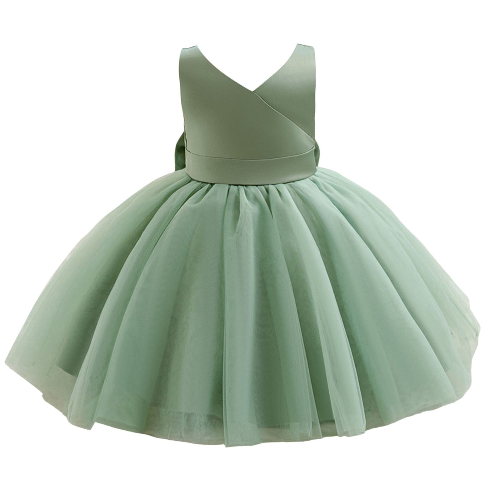 Miashui Flower Girl Princess Dresses V-Neck Wedding Birthday Party Ball Gown,Green,18-24 Months