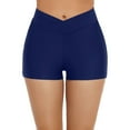thumbnail image 1 of MIASHUI Front High Waist Bikini Bottom For Women Swimsuit Beach Briefs Full Coverage Swim Shorts Blue,XXL, 1 of 5