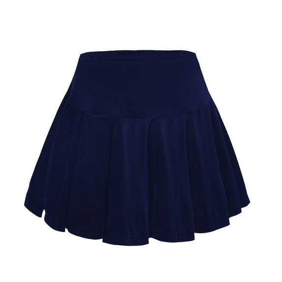 MIASHUI Girls Pleated Tennis Skirts Casual Elastic Waist Athletic School Skirts,Dark Blue,13-14 Years