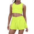 thumbnail image 1 of MIASHUI Girls Short Sets 2 Piece Athletic Sets with Sleeveless Tank Top and Skorts,Yellow,L, 1 of 9
