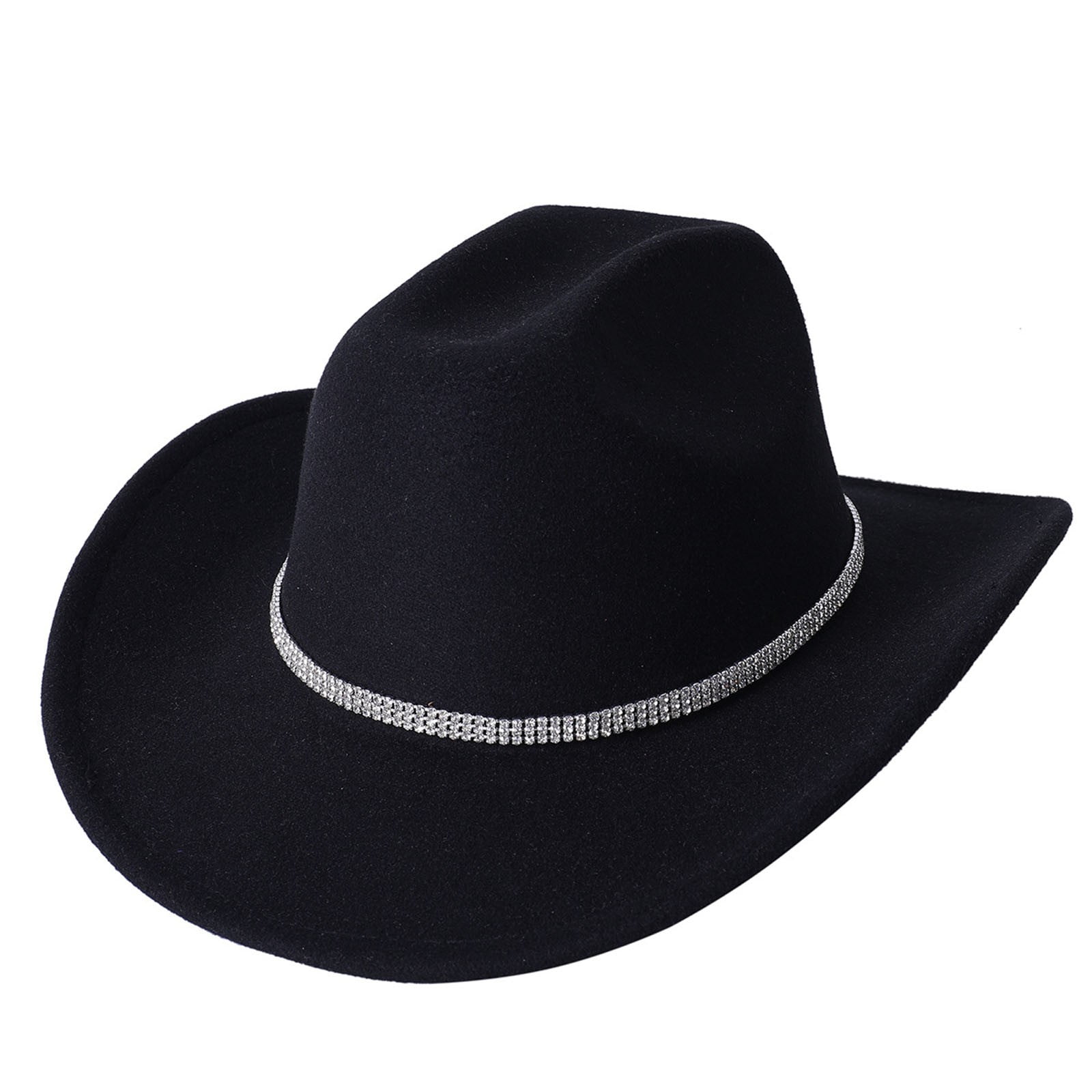 MIASHUI Glitter Silver Cowboy Hats for Women Western Sparkly  display picture 2