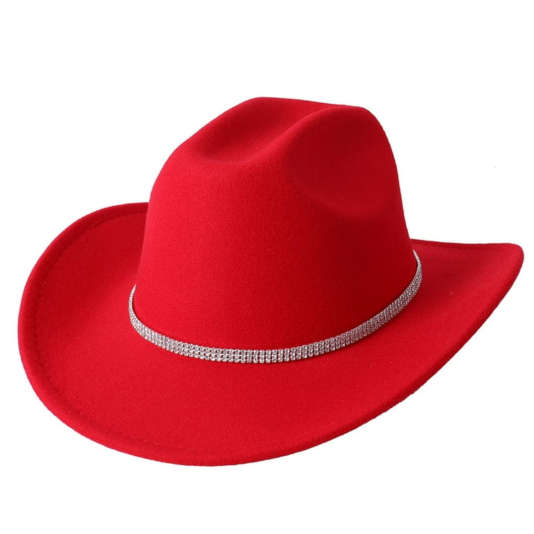 Glitter Rhinestone Cowgirl Hat Shiny Western Cowboy Hat Felt One Size MIASHUI Glitter Silver Cowboy Hats for Women Western Sparkly  main image 3