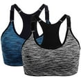 thumbnail image 1 of MIASHUI High Support Sport Bras for Women Seamless Gym Tank Tops Fitness Vests 2 Pack for Yoga Running Activities 2PCS C,L, 1 of 9