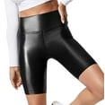 thumbnail image 1 of MIASHUI High Waist 4-Inch Shorts Elastic Leggings Workout Yoga Quick Dry Women Shorts Black,XXL, 1 of 4